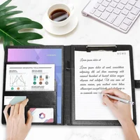 A4 Leather Clipboard Folder Padfolio Business Resume File Folder Padfolio Clipboard Interview Conference Document File Organizer 5