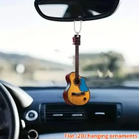 Mini Guitar Rearview Mirrors Pendant Car Hanging Ornaments Car Decoration Gifts for Guitar Enthusiast Christmas Decoration 1