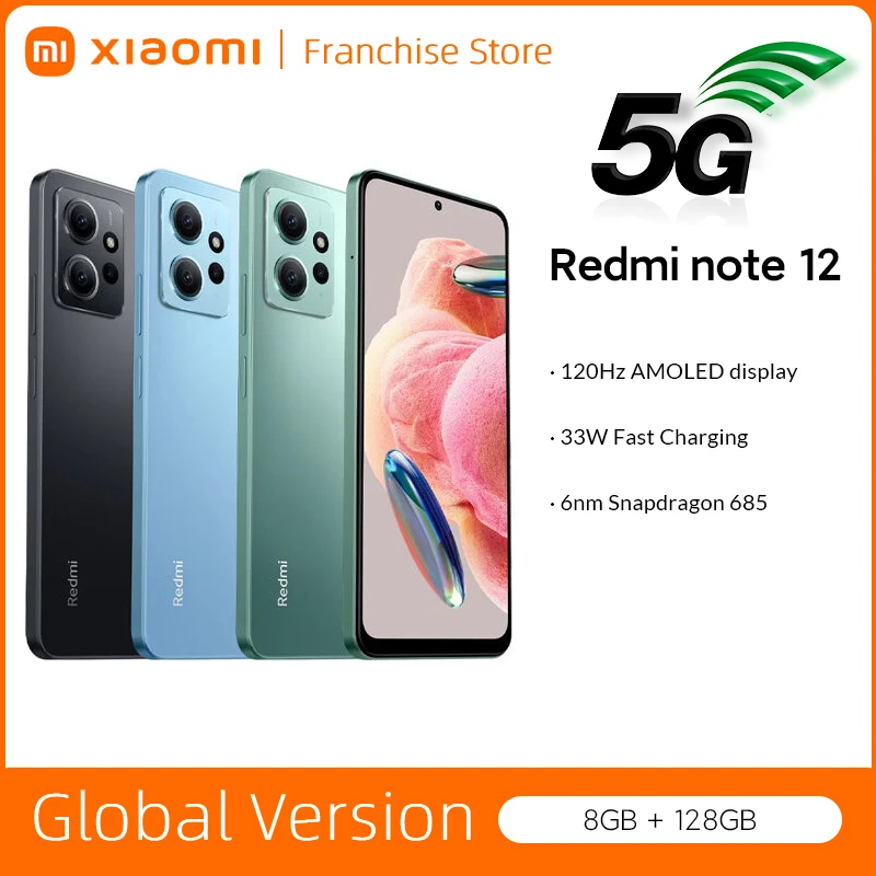 

Global Version Xiaomi Redmi Note 12 Smartphone Snapdragon® 685 120Hz AMOLED DotDisplay 33W Fast Charging 50MP Camera 5000mAh