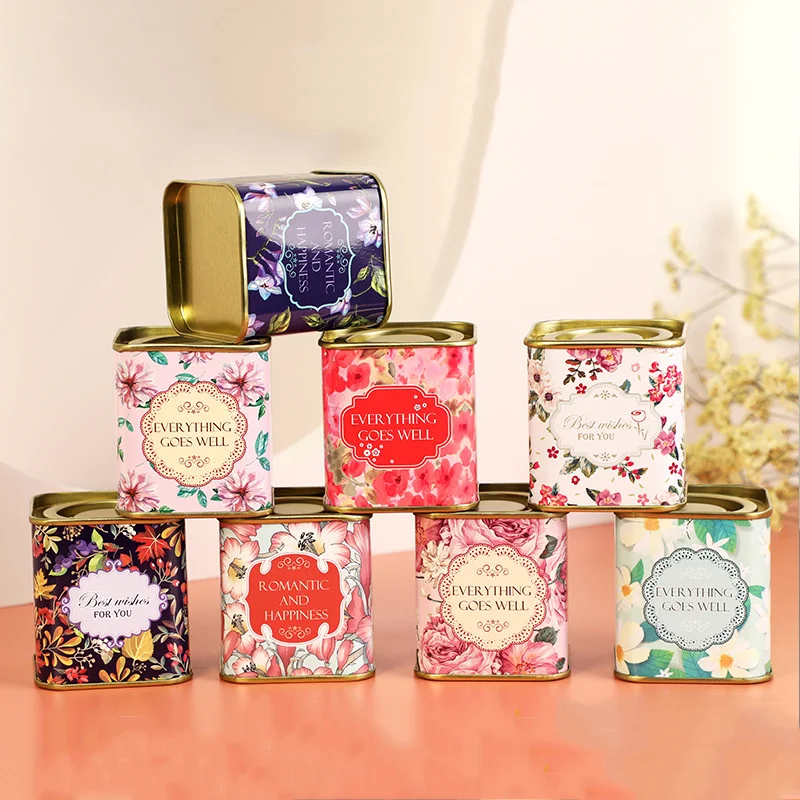 Sealed Storage Box Square Teaware Tea Leaf Can Jar Tin Iron Candy Can Vintage Jewely Box Kitchen Coffee Sugar Container tea tin box tea canister