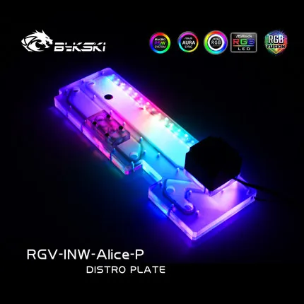 Piastra Distro Bykski Rgv-Inw-Alice-P Per Custodia Alice In Win, Pompa Serbatoio Acqua Serbatoio Acqua Per Raffreddamento Pc