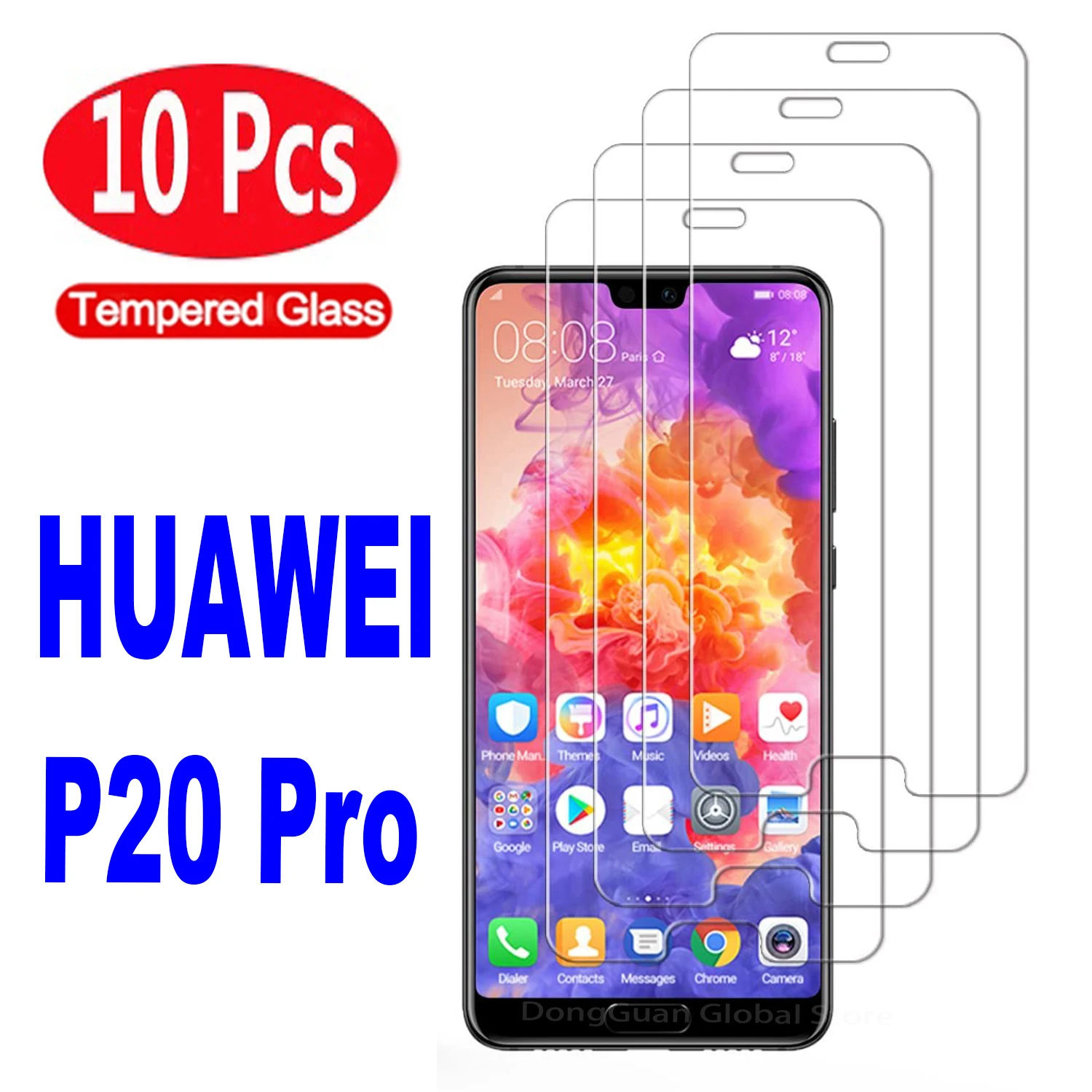 

10Pcs Tempered Glass For Huawei P20 Pro P10 P20 P30 P50 Lite P40 E Lite Screen Protector Glass Film