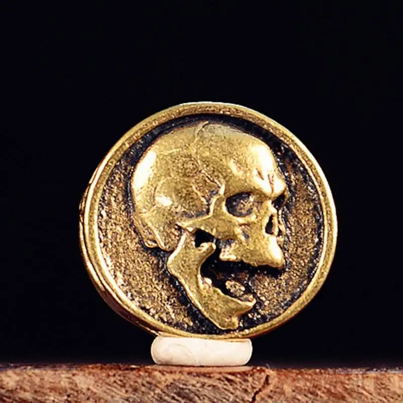 39BD Künstlerische Totenkopf-Metallperlen für kreative Paracord-Projekte und modischen Schmuck, große Loch-Anhänger – Detail 8