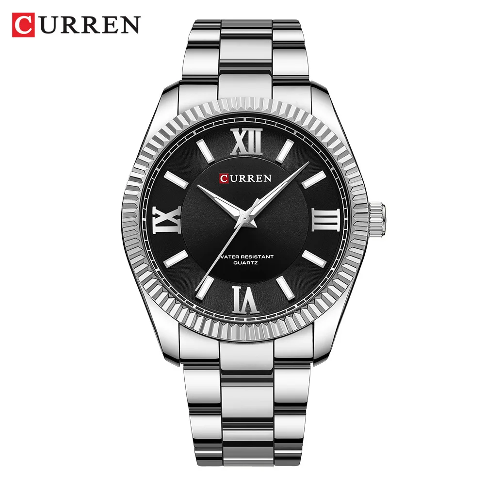 CURREN 8453 Men's Quartz Watches Fashion Elegant Simple White Clock Stainless Steel Strap Wristwatch for Male Gift 6