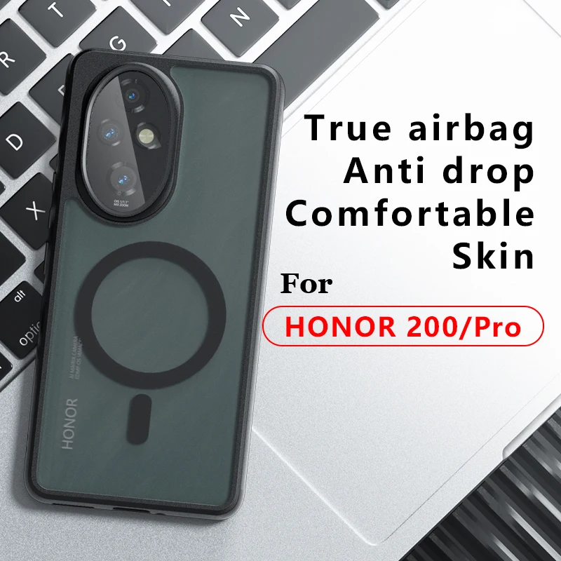 Shockproof Magnetic Matte Anti-Fingerprint Transparent Phone Case