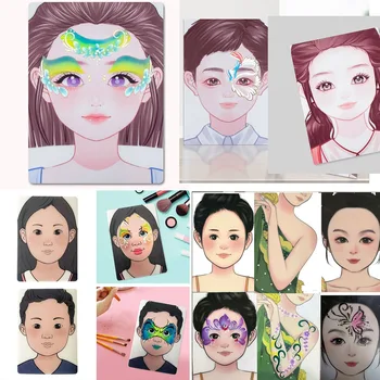 Faces Practice Board Face Painting Practice and Display Tool pratica per principianti principiante Stage Makeup Painting Practice Template
