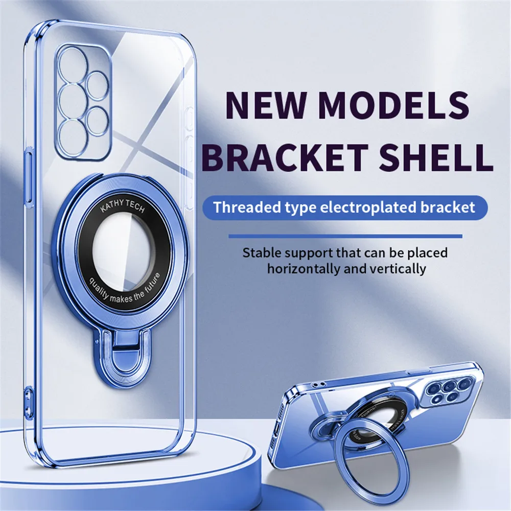 Luxury Transparent Plating Magnetic Bracket Stand Holder Case