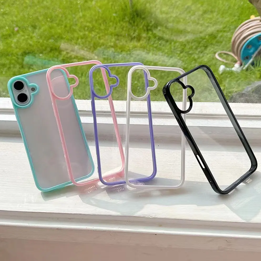 Luxury Candy Silicone Bumper Transparent Phone Case with Enhanced Protection
