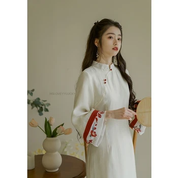 Abito quotidiano in stile cinese Ricamo Migliorato Cheongsam Eleganza avanzata da donna Nuovo abbigliamento orientale da donna cinese 1
