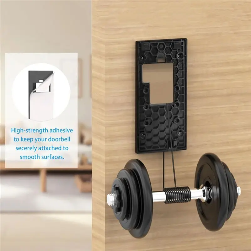 최신 모델 무타공 링 도어벨 마운트 (2024년 출시), 접착식 도어벨 장착 플레이트 브래킷