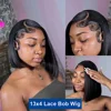 Bone Straight Bob Wigs Human Hair Pre Plucked Transparent Lace Frontal Wig Cuticle Aligned 100% Human Hair 13x4 Short Bob Wigs 3
