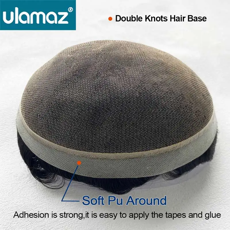 Peluca de cabello protésico para hombre, tupé de Australia, 100% cabello humano, sistema de encaje de Pu, 7x9/8x10, postizo Natural