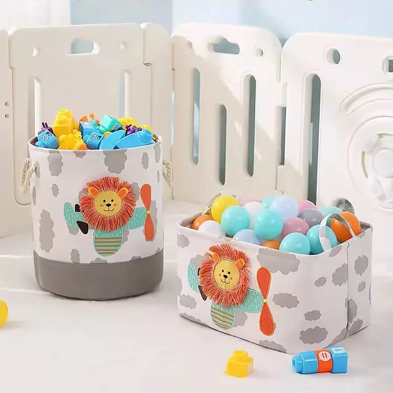 Folding Storage Basket Linen Storage Fabric Wardrobe Office Bedroom Closet Toys Laundry Basket With Handle Storage Organizer New 2