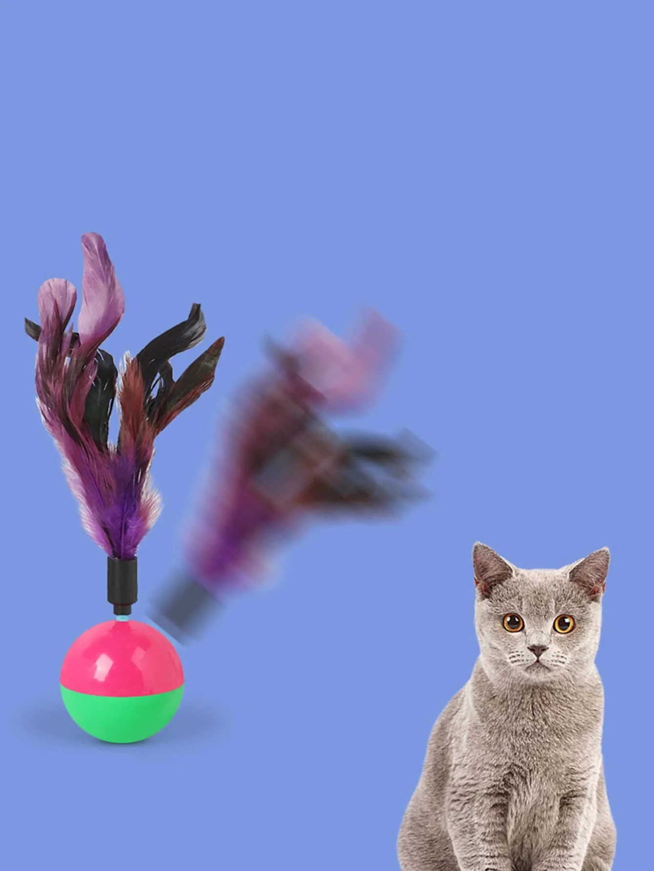 Empire Feather Toy, Cat Toy, Interactive Base, Colorful Feather Toys