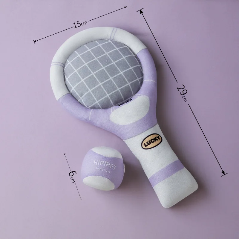 Dog Tennis Sports Sandpaper Racquet Toy Teddy - PeticaDeals