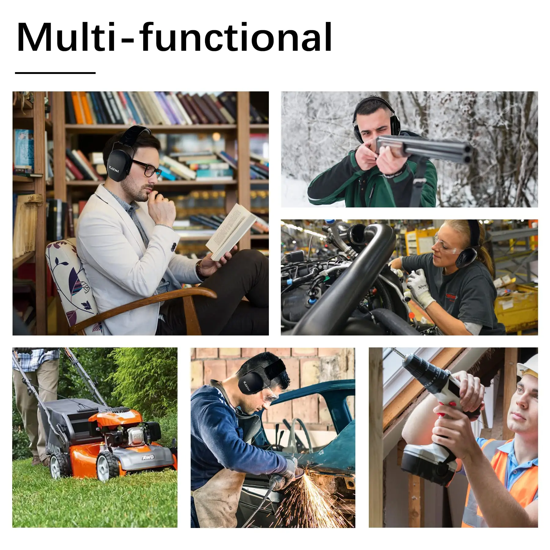 Safety Passive Earmuffs Ear Protection Hearing Protections for Shooting NRR 27dB Noise Reduction Soundproof Headset 6