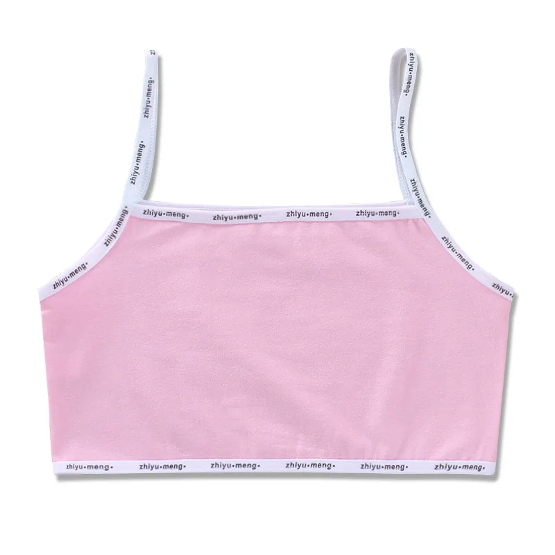 Girls Tank Tops 4pc/Lot Kids Underwear Model Cotton Girls Tank Top Candy Color Undershirt Girls Singlet Baby Camisole Bra Tops 8-14Years