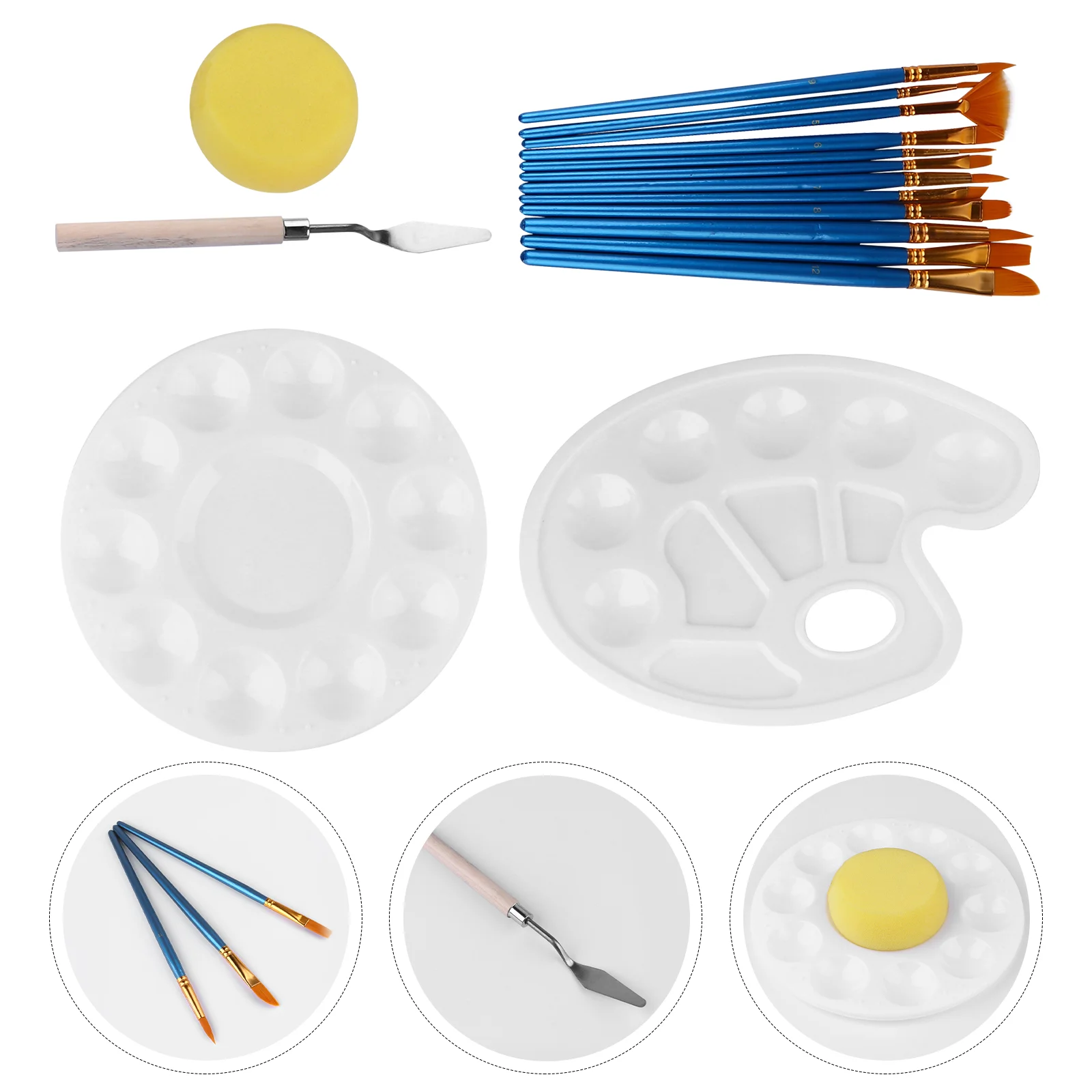 

Art Tools Plastic Serving Tray Paint Brush Durable Palette Paintbrush Artificial Fiber Child