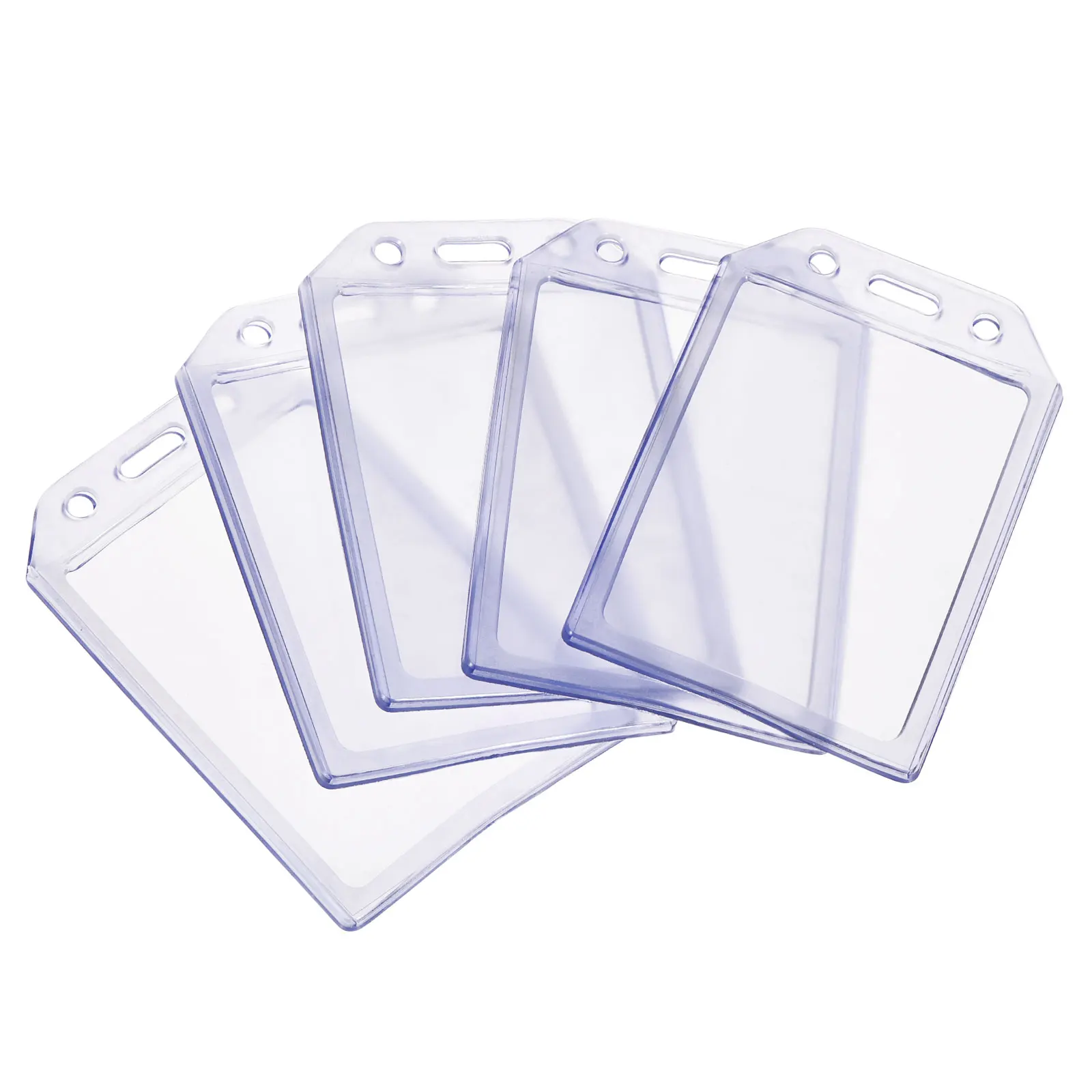 10Pcs Waterproof PVC Transparent Card Holder Vertical Work Card Cover Sleeve ID Card Badge Holders Pass Card Bag Protective Case