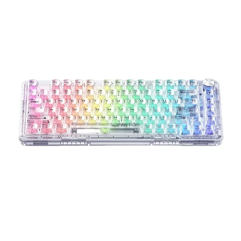 *K500F mechanical keyboard three-mode hot-swappable PBT transparent keycap computer office game girl