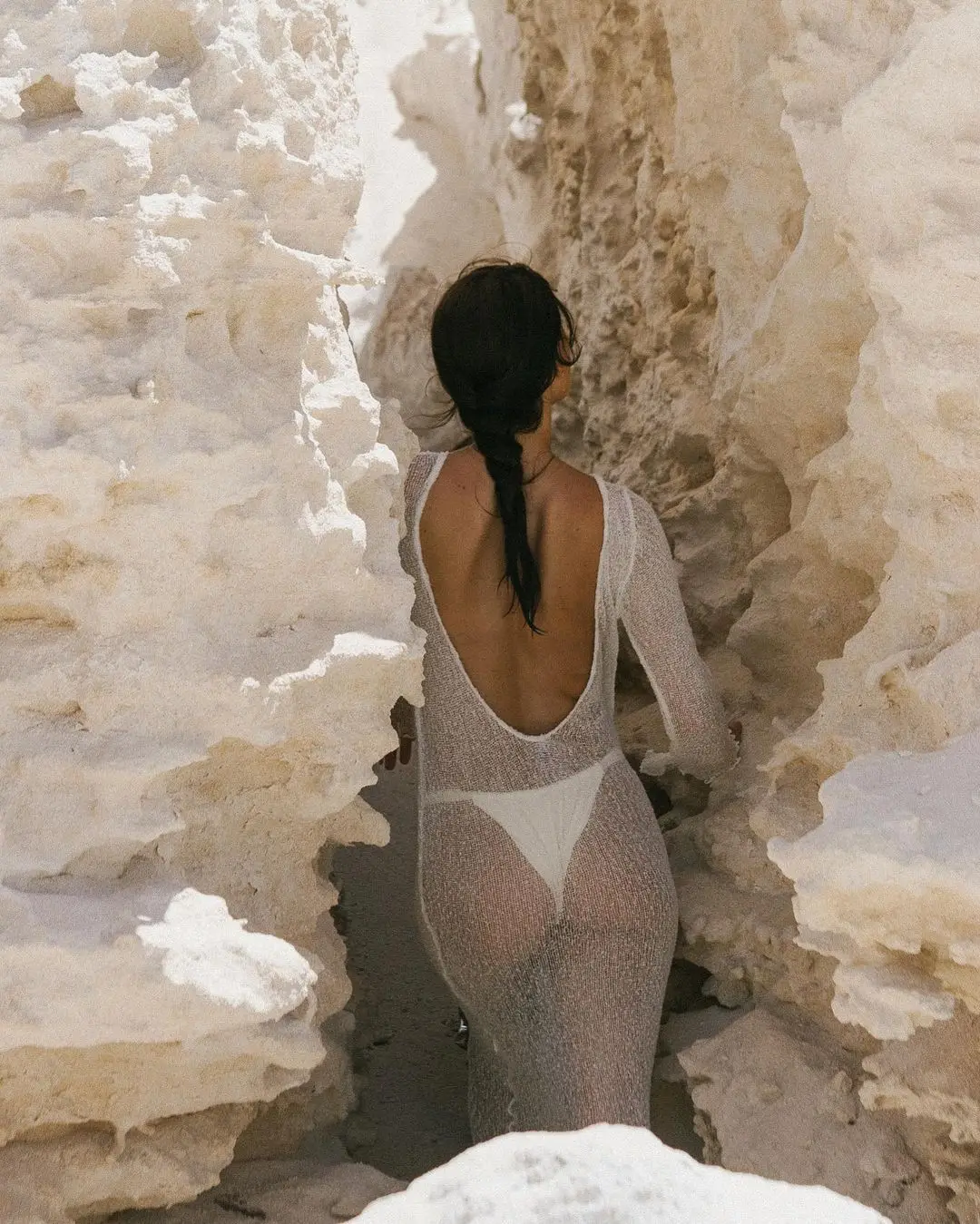 Beach Cover Up Outfits For Women Summer Holiday Party Beach Dress Backless See-Through Oversized Crochet Dress Swimwear