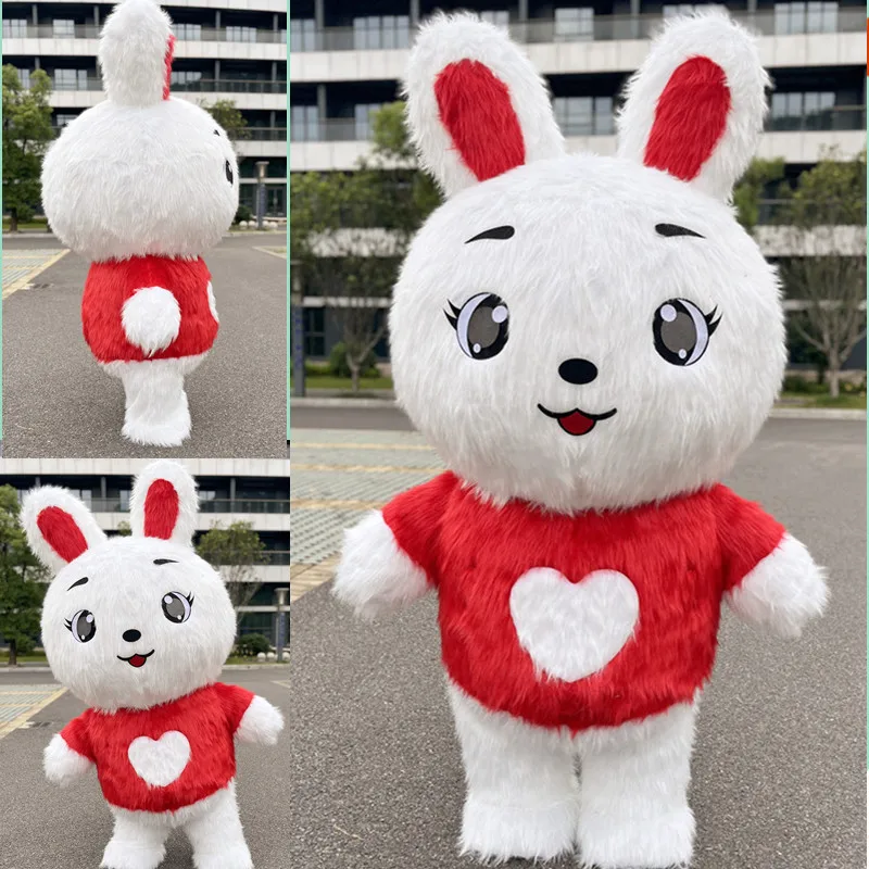 

Polar Bear Inflatable Cartoon Walking Clothing Street Fun Giant Panda Mascot Clothing Party Role Playing Plush Doll Love Rabbit