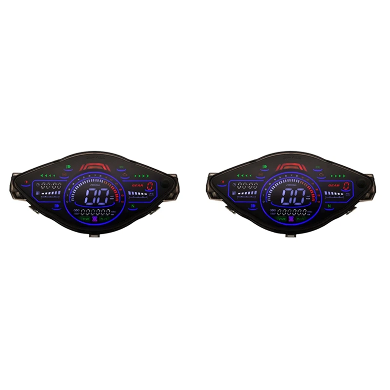 

2X Universal Motorcycle LCD Speedometer Digital Odemeter Meter Tachometer Gauge For 1,2,4 Cylinders Meter