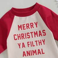 Citgeett Winter Christmas Infant Baby Boys Girls Romper Letter Print Long Sleeve Full Length Jumpsuit Xmas Clothes 3