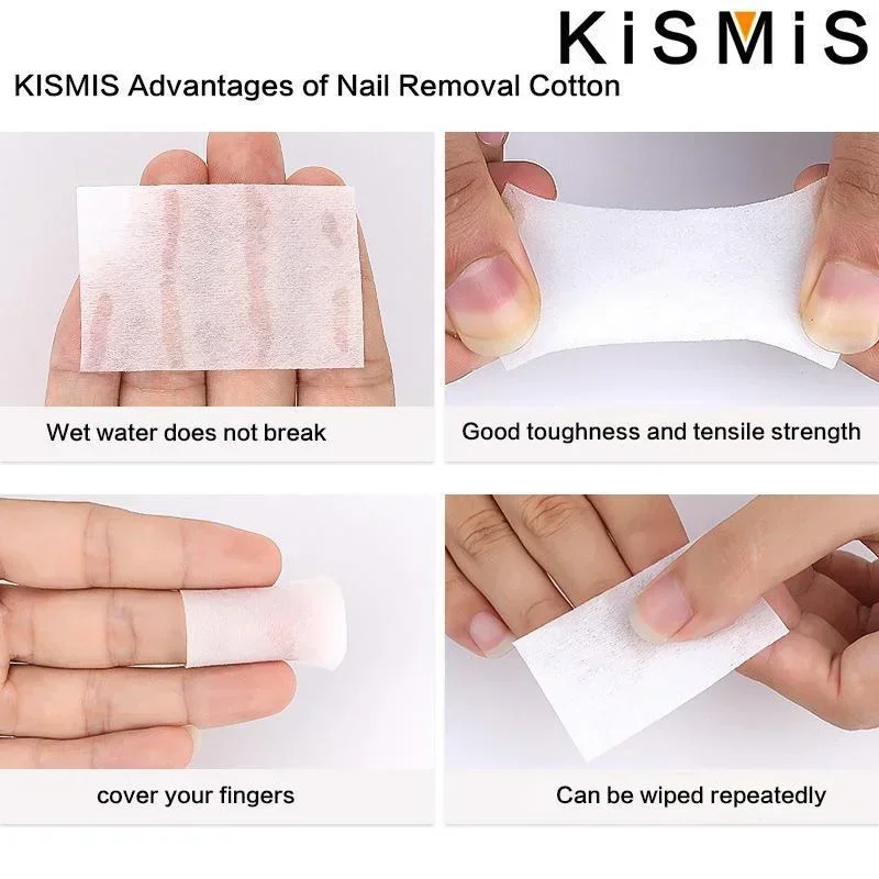 450Pcs Nail Polish Remover Lint Free Soft Gel Pads Absorbent Cleaning Wipes for Manicure Pedicure