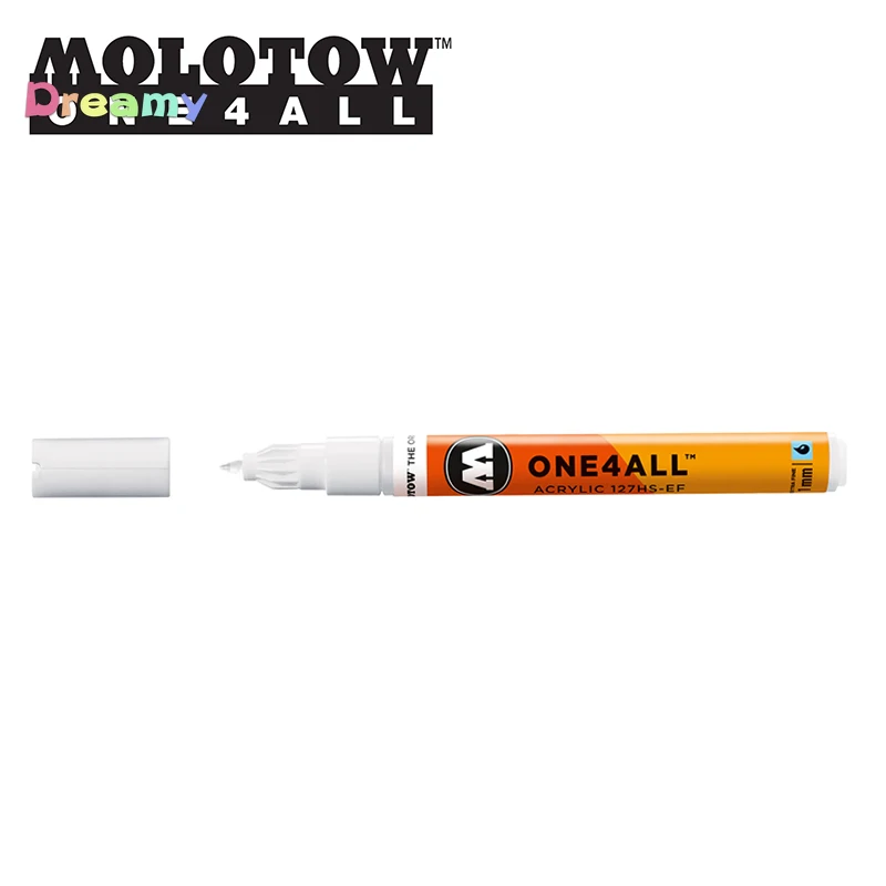 독일 수입 MOLOTOW ONE4 아크릴 페인트 마커 - DIY 그래피티 펜, 1mm 팁, 블랙 및 화이트 색상, 싱글 팩