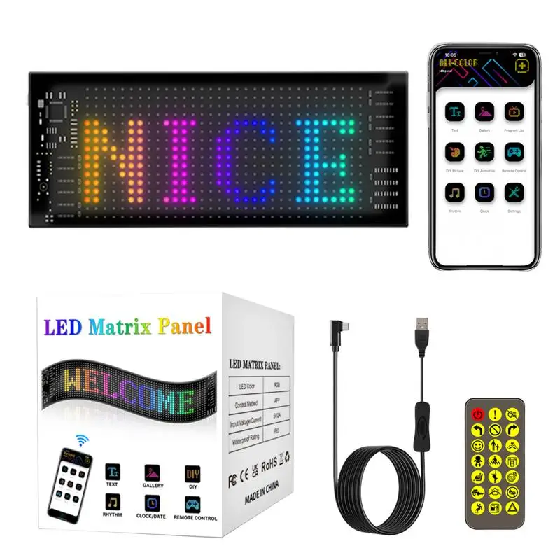 자동차 뒷유리창 LED 디스플레이, 블루투스 앱 제어, 유연한 LED 패널, R..