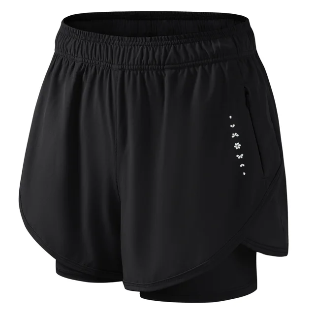 DRUR Women's Sports Shorts High Waist Quick Drying Running Short Woman Fitness Cycling Shorts With Pocket Gym Pants Yoga Wear