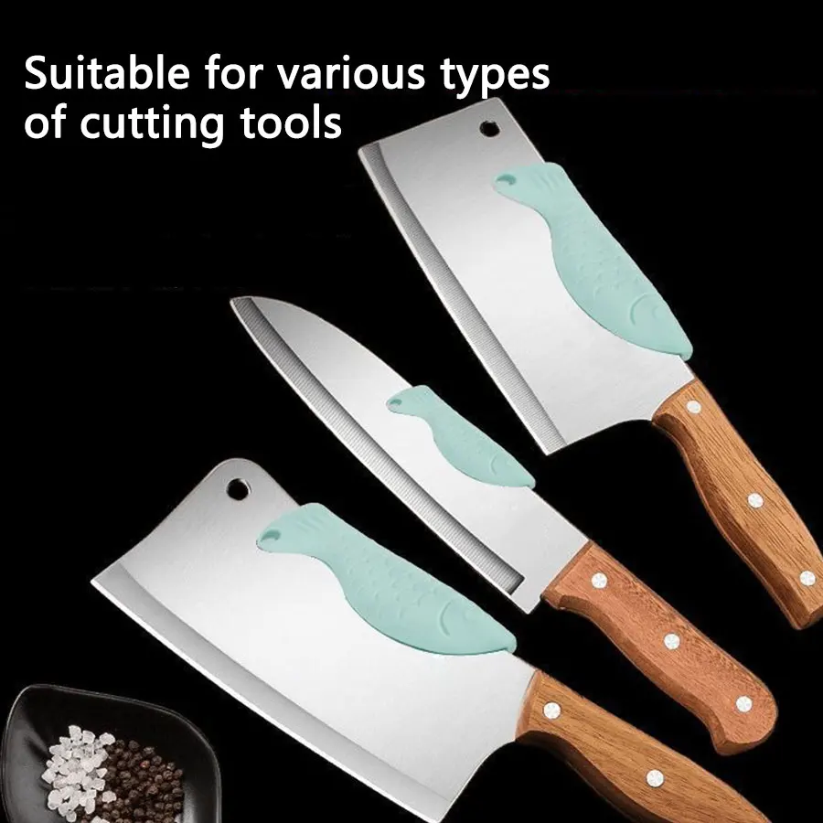 1 Pcs kitchen knife back protective cover, vegetable cutting silicone hand guard, knife cover, bone chopping protector