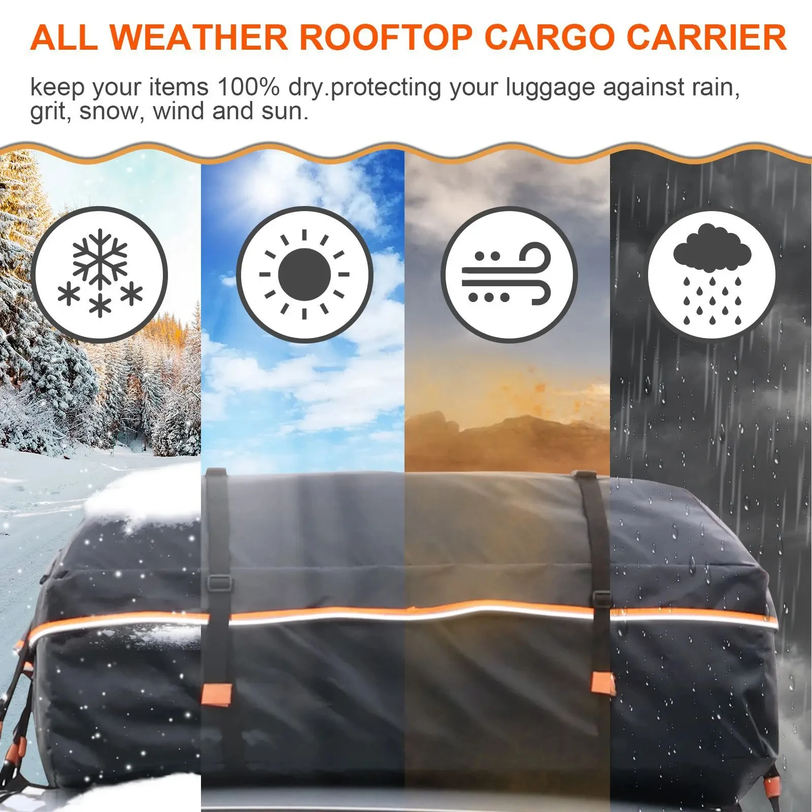 

Roof Storage Bag Rack Luggage Carrier Rainstorm Proof Outdoor Camper Tent Package Waterproof Sunscreen Suitable All Vehicles