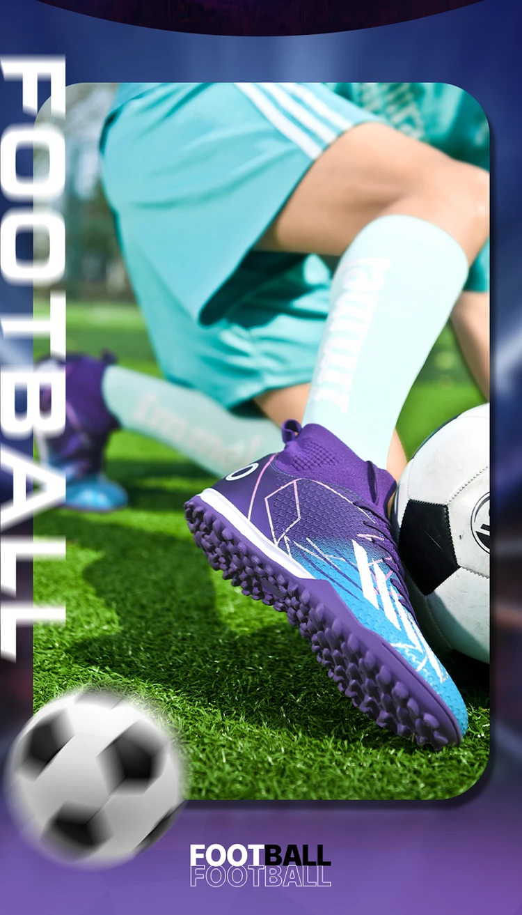 Description Picture 4 of itemWhite High Top Soccer Shoes Man Professional Unisex TF/FG Football Boots Outdoor Football Games Futsal Shoes Men Sports Shoes