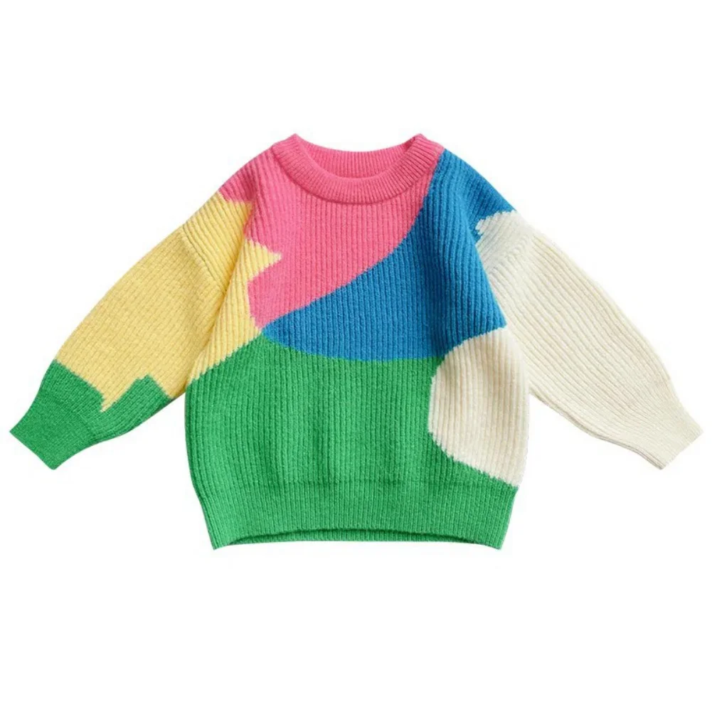 Korean Girls Autumn and Winter Sweater Kids Fashionable Comfortable Sweater Warm Soft Children for 1-7 Years