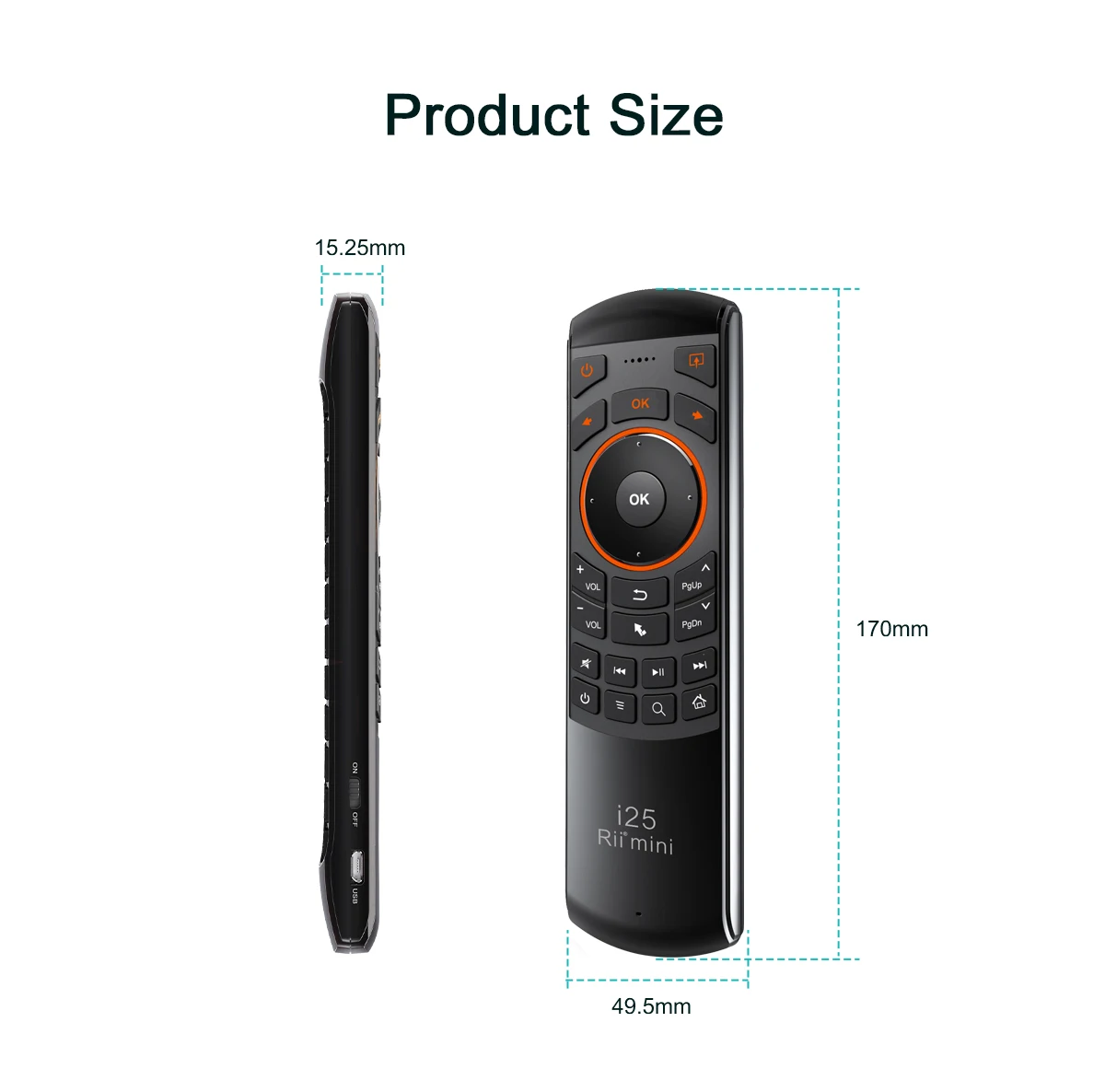 teclado voar ar mouse controle remoto para
