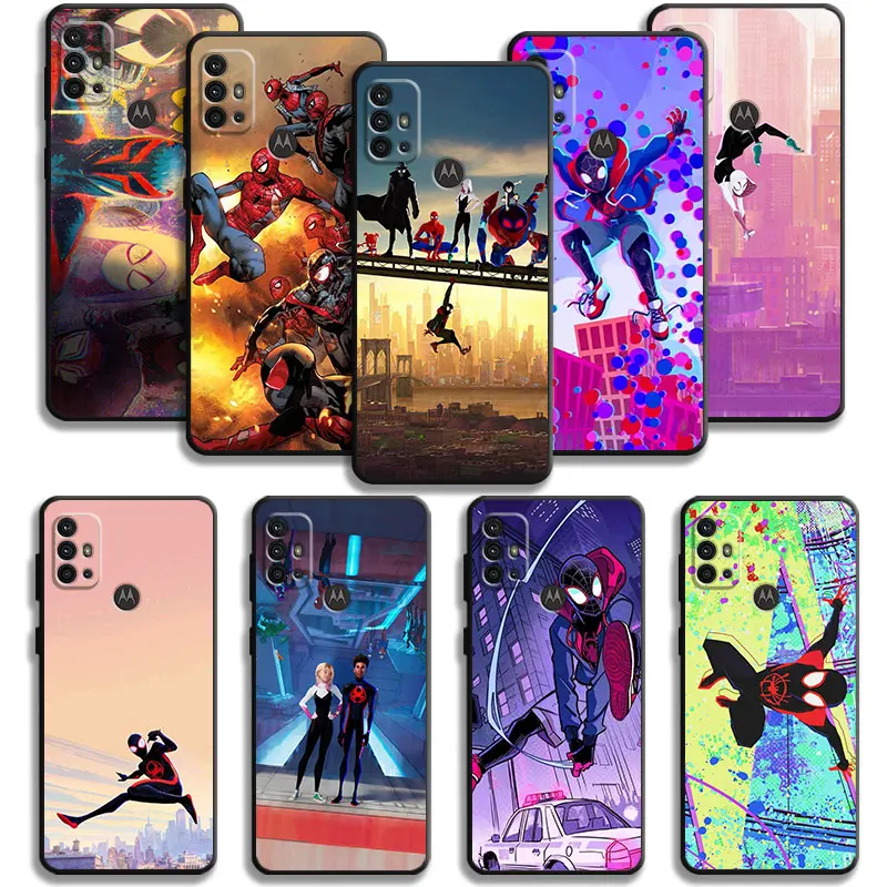 Marvel Spider Man Attraverso La Custodia Spider Verse Per Motorola G200 G60 G50 G31 G30 G22 G9 G8 Power Plus Edge 20 Lite 30 One Fusion