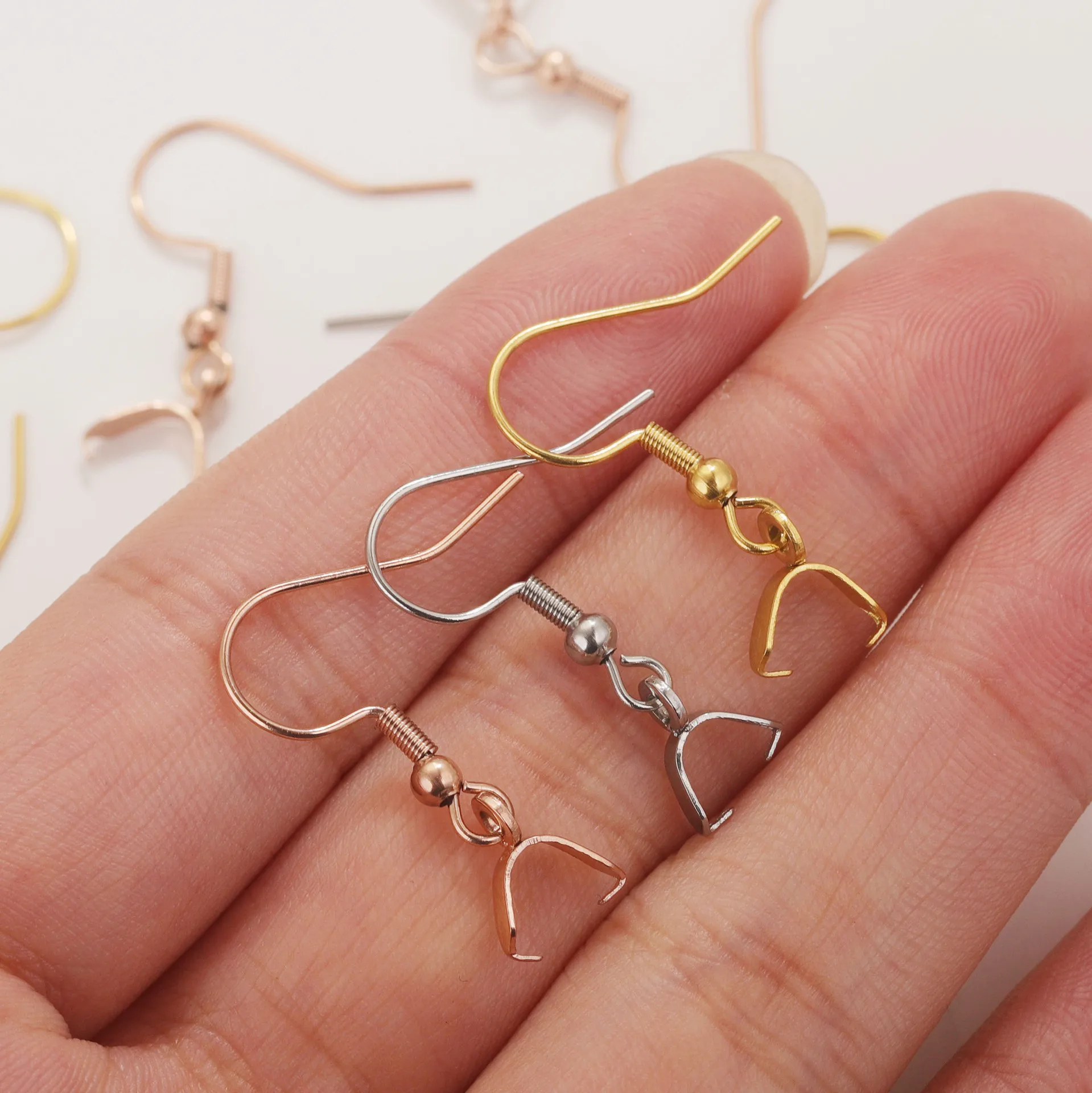 Titanium Steel Pendant Earrings Lug Clamp DIY Jewelry Handmade Accessories Wholesale 3