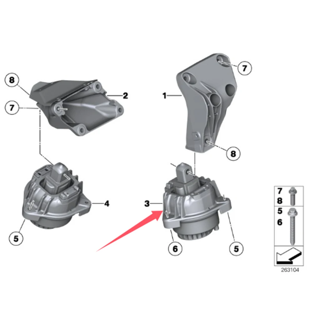 22117935147 For BMW F10 F11 F18 528i 528Li XDrive Touring Engine Mount 2011- 2.0T Bracket Support Spare Parts