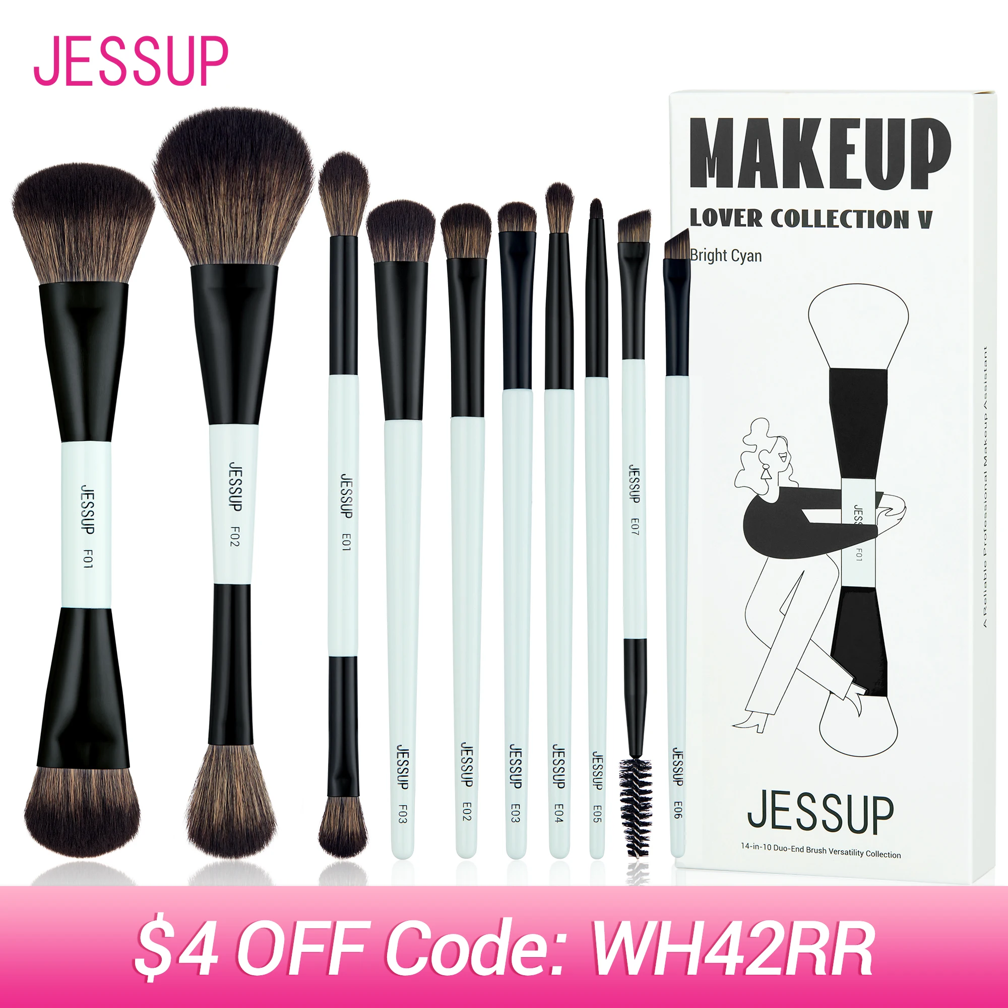 JessupMakeupBrushesSet23610PCSDoubleSidedFoundationContourBrushBlushBlending