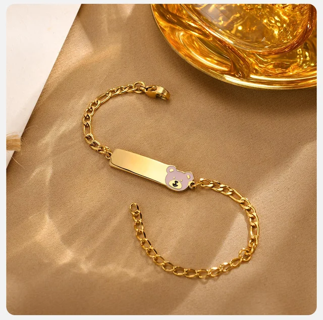 Vnox Personalized Girls Boys Name Birthdate Baby Bracelets Baptism