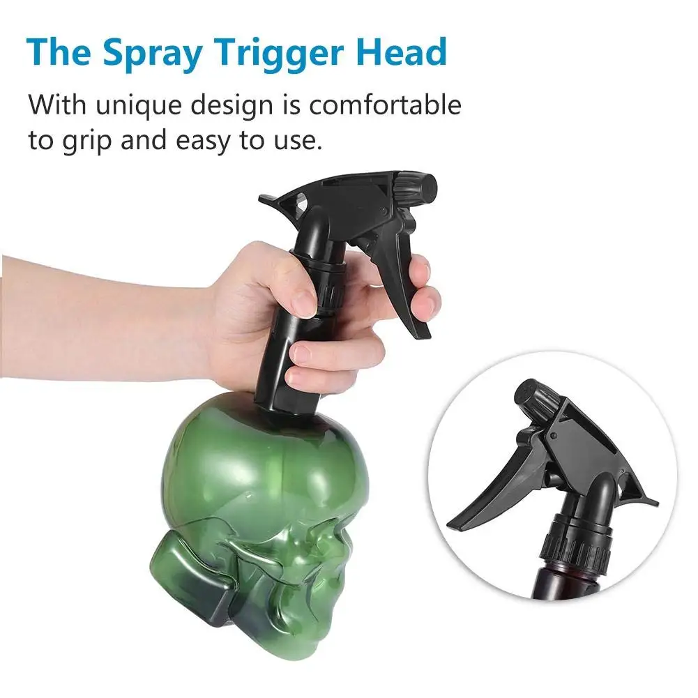 Hairdressing Spray Bottle Barbertop 250ML Hairdressing Spray Bottle Home Skull Shape Nozzle Adjustable Retro Sprayer Salon