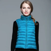 Women Fashion White Duck Down Jacket Autumn New 2025 Stand Collar Lightweight Sleeveless Waistcoat Warm Winter Women Vests