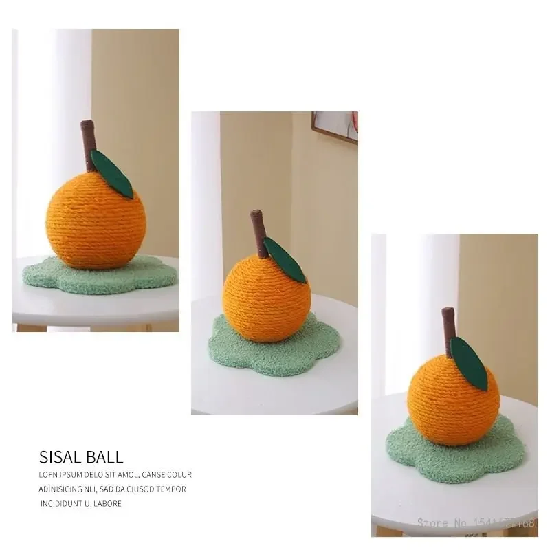 Creative Small Cat Climbing Frame, Scratching Plate, Cats Scratch Toy, Orange Shaped Scratching Column, Pet Supplies, 1Pc