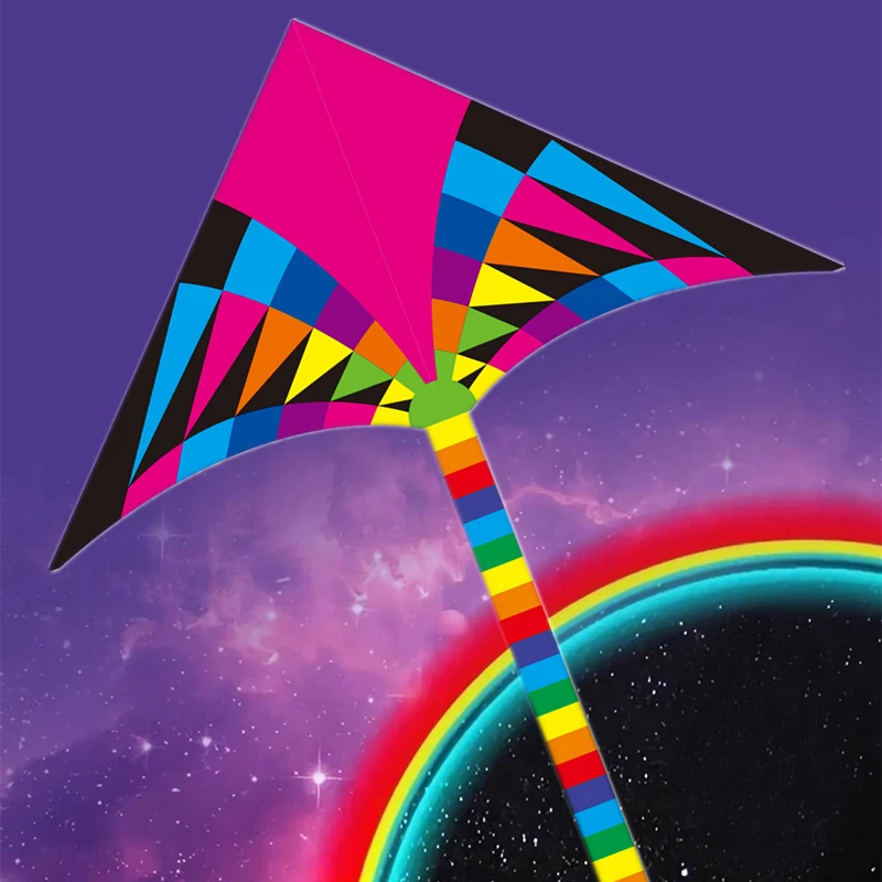 

free shipping large delta kite for kids kite nylon toys flying kites rainbow kite line weifang eagle kite