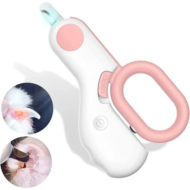 S0fb85d798b604baf91f7f4794ca5591aB.jpg LED Light Cat Dog Nail Clipper Cutter Professional Pet Claw Trimmer with Safety Lock Puppy Kitten Animals Care Grooming Tool Kit