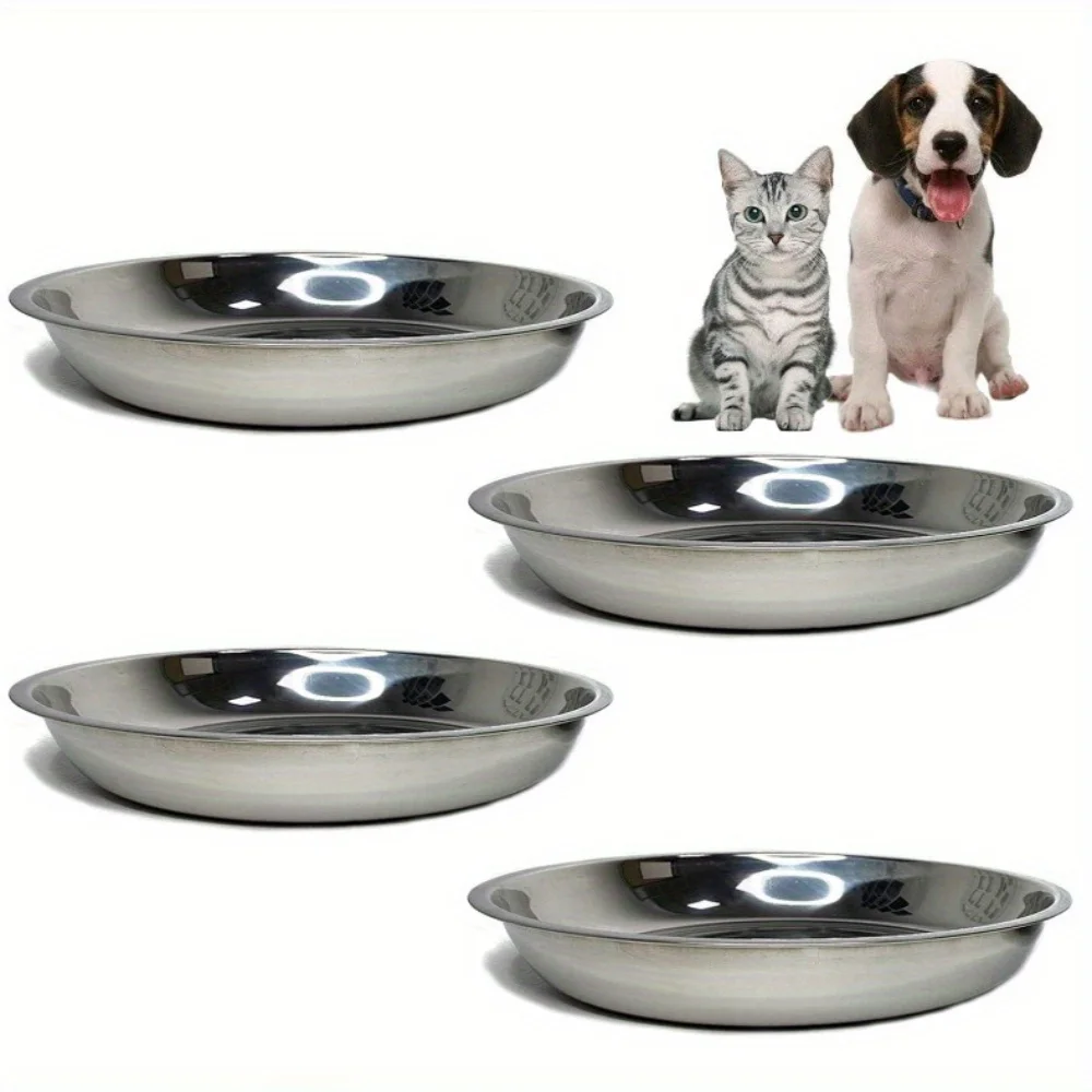 4/6PcsStainless Steel Cat Food Bowls -Whisker Fatigue Relief Dish,Shallow Wide Plates for Pet cats and dogs feed large tableware 4/6PcsStainless Steel Cat Food Bowls -Whisker Fatigue Relief Dish,Shallow Wide Plates for Pet cats and dogs feed large tableware