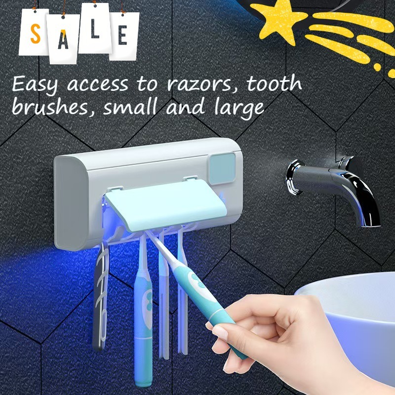 Home Smart UV Electric Toothbrush Rechargeable Sterilizer No Hole Hanging Sterilizing Toothbrush Holder