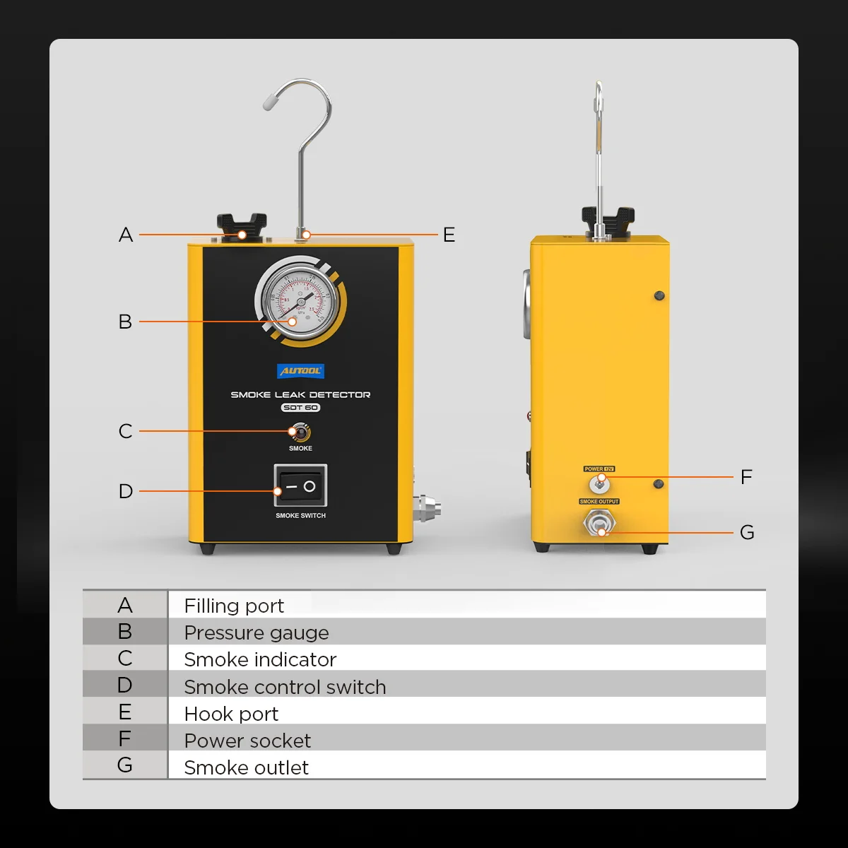 AUTOOL SDT60 Car Smoke Leak Detector Machine